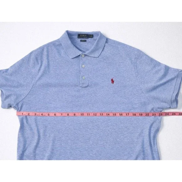 Polo Ralph Lauren Men's Polo Shirt XL Blue Red Pony Short Sleeve Classic Fit - Picture 6 of 7